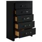 Ashley Maeling 5 Piece King Panel Bedroom Set in Matte Black, , large