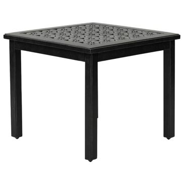 GatherCraft Lucia Patio Square End Table in Black, , large