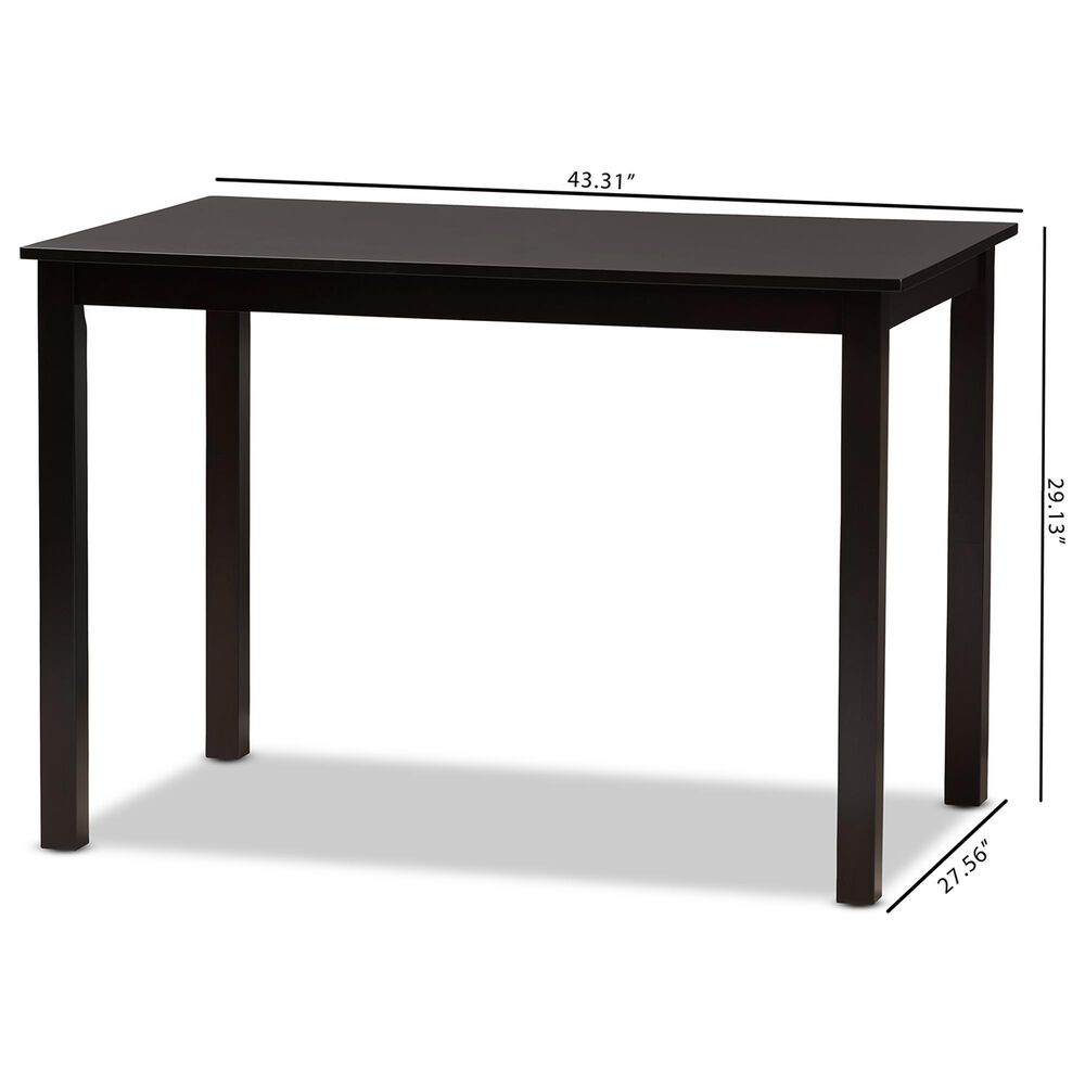 Baxton Studio Evelin Dining Table in Espresso Brown - Table Only, , large