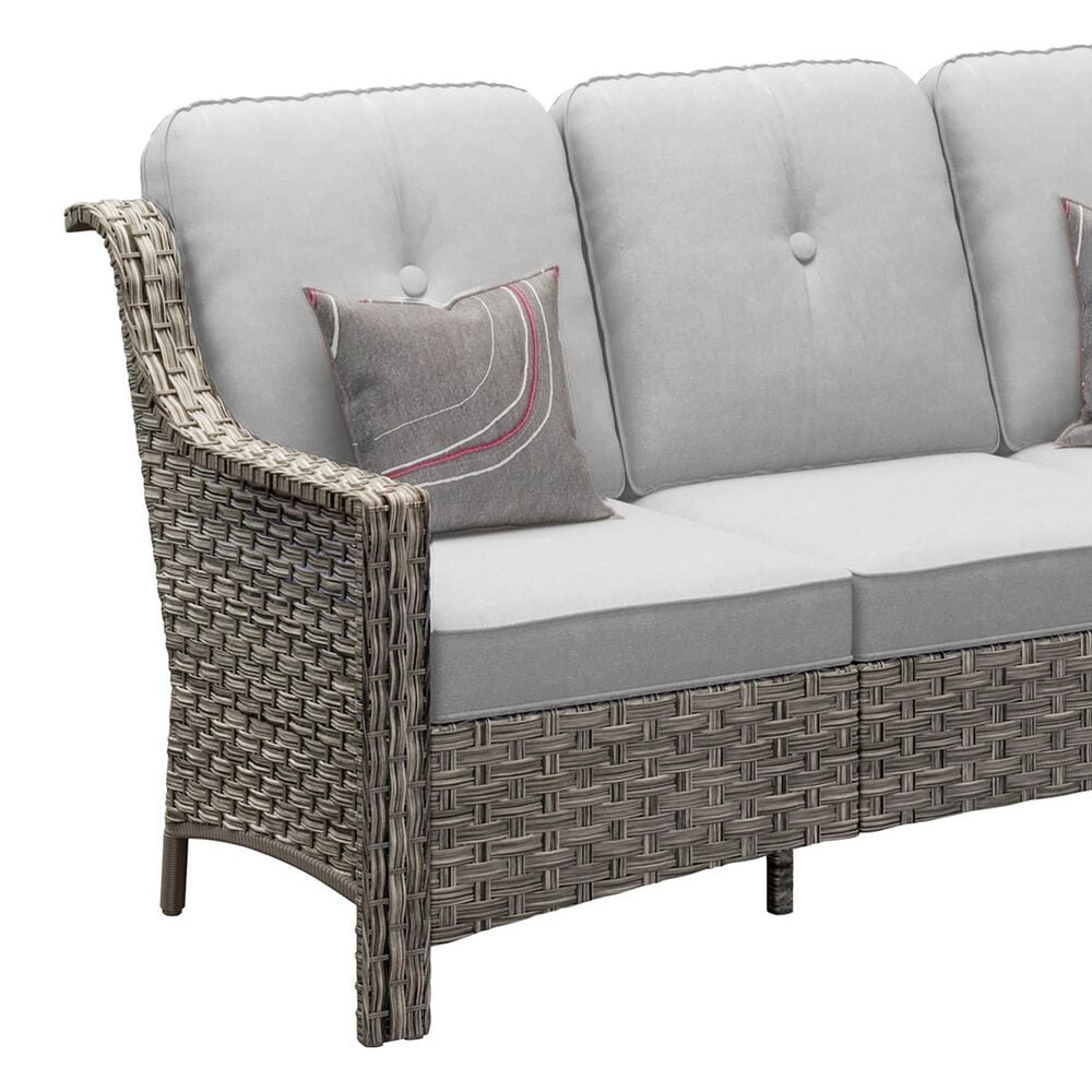 HOMLUX 5-Piece Patio Conversation Set with Two Ottomans in Light Gray, , large