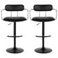 LumiSource Demi Swivel Adjustable Bar Stool with Black Upholstery in Black and Chrome (Set of 2), , large