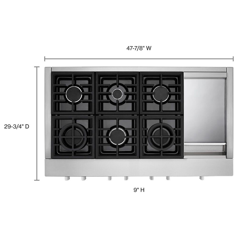 KitchenAid 48" Gas Cooktop in Stainless Steel, , large