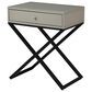HOMLUX 1-Drawer Nightstand with Cross Base in Gray and Black, , large
