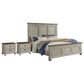 Mayberry Hill Farmington Queen Panel Bed with Two Nightstand in Medium Brown and Washed Stone, , large