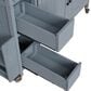 HOMLUX Farmhouse Rolling Outdoor Kitchen Cart with Stainless Steel Top in Blue Gray, , large