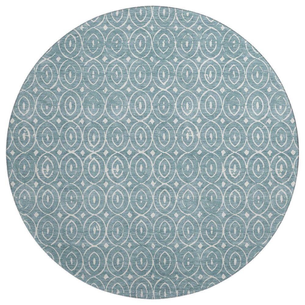 Dalyn Rug Company The Reserve TR12 Turquoise 8" Round Indoor/Outdoor Area Rug, , large