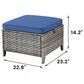 Sunwell Garden 14.2" Ottoman with Navy Cushion in Gray (Set of 2), , large