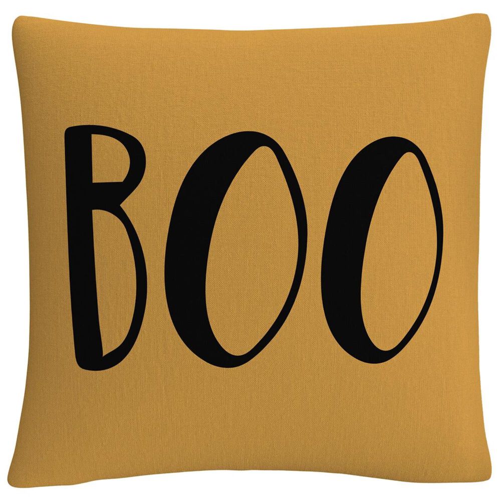 Timberlake Orange Modern Contemporary Boo Script By ABC 16" Decorative Throw Pillow, , large