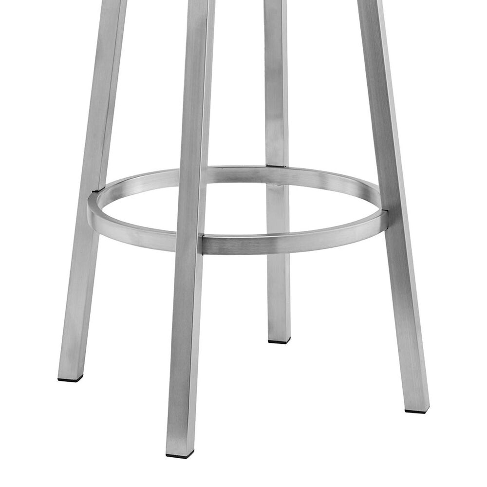 Blue River Lorin 30&quot; Swivel Bar Stool with Black Cushion in Stainless Steel, , large