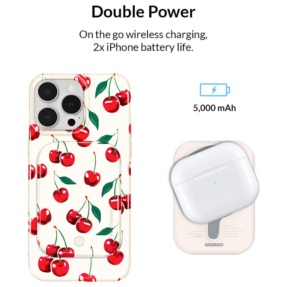 Velvet Caviar 5000 mAh MagSafe Battery Power Pack in Mon Cheri Cherry, , large