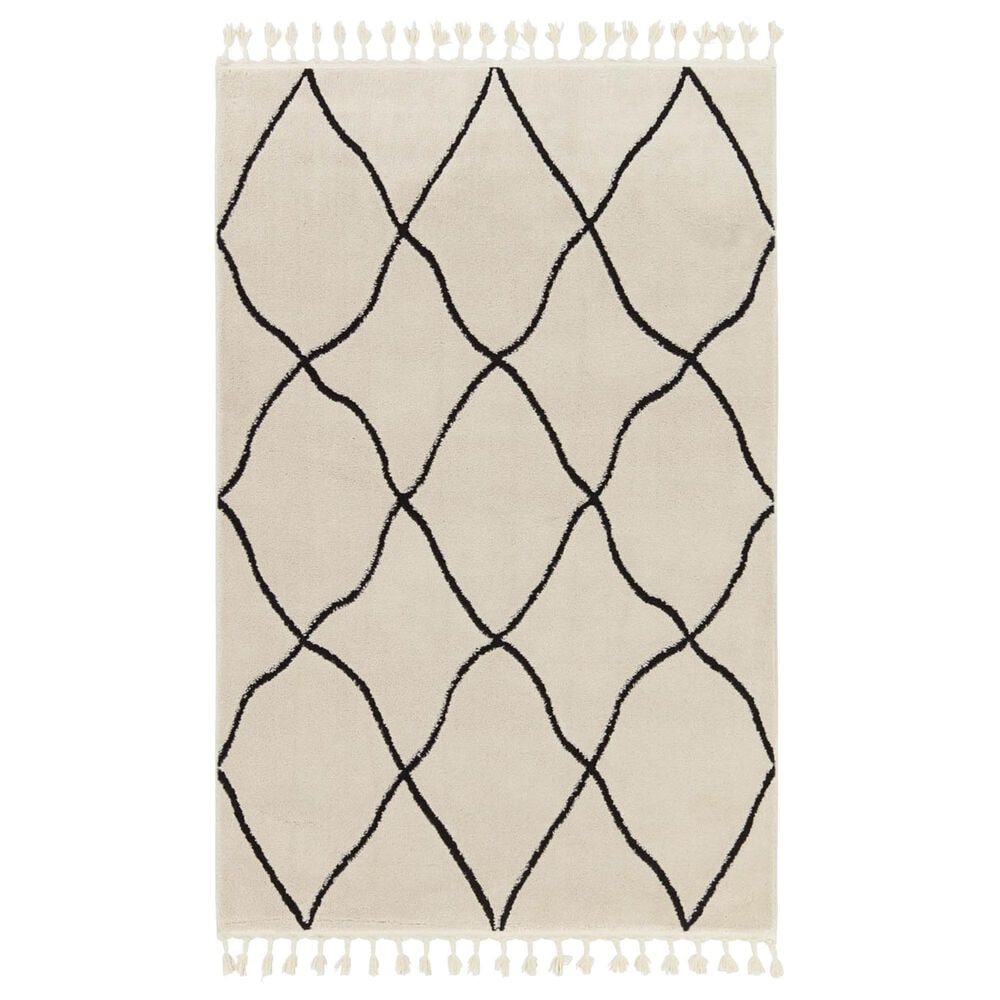 Jaipur Jaida Treble Gray Morn and Jet Black 5" x 7" Area Rug, , large