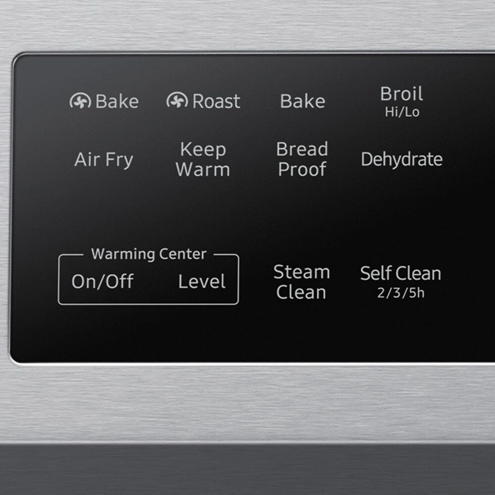 Samsung 2-Piece Kitchen Package with 6.3 Cu. Ft. Convection Freestanding Electric Range and Bespoke 2.1 Cu. Ft. Fingerprint Resistant Over-the-Range Microwave in Stainless Steel, , large