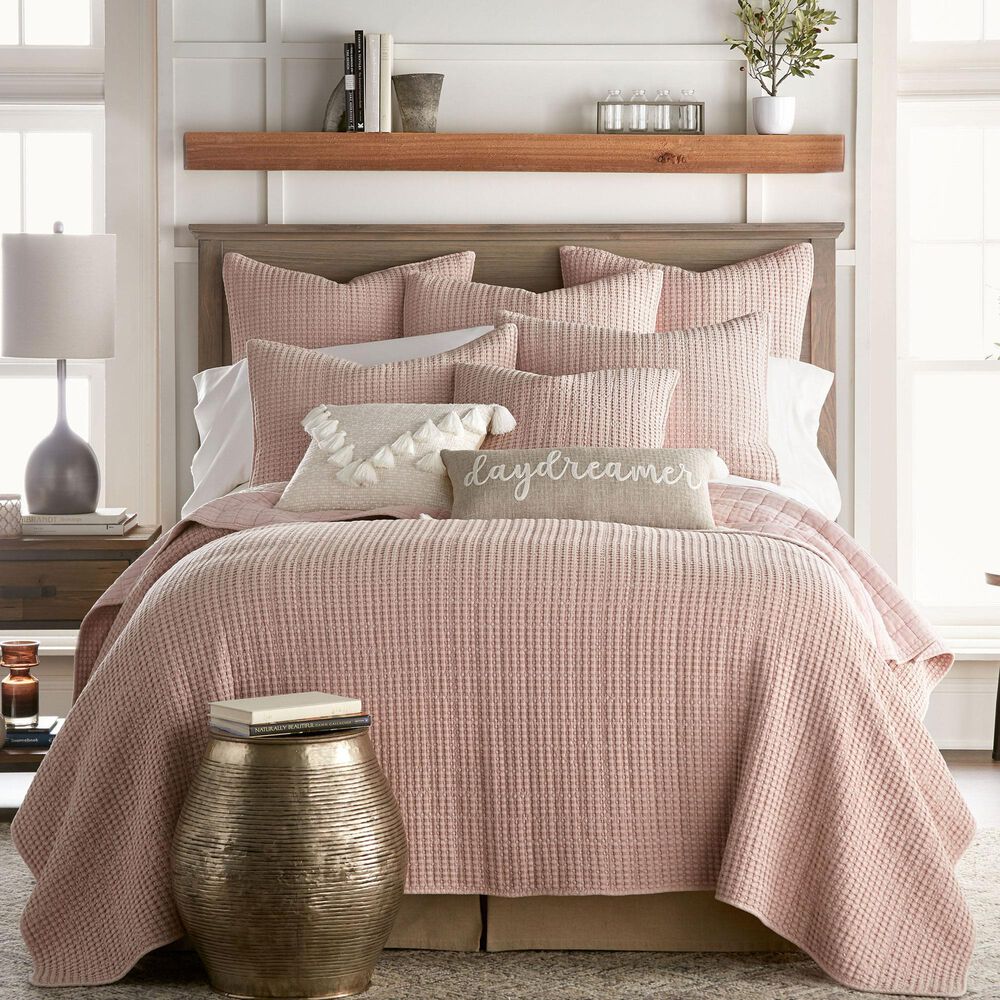 Levtex Mills Waffle 3-Piece Full/Queen Quilt Set in Blush, , large