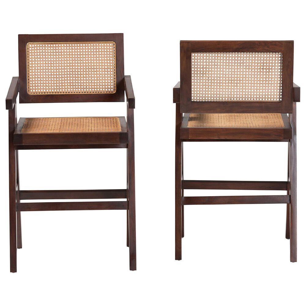 Baxton Studio Kresna Counter Stool in Dark Walnut Brown (Set of 2), , large
