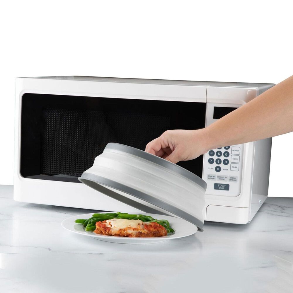 HIC Kitchen Collapsible Microwave Food Cover in Black and White, , large