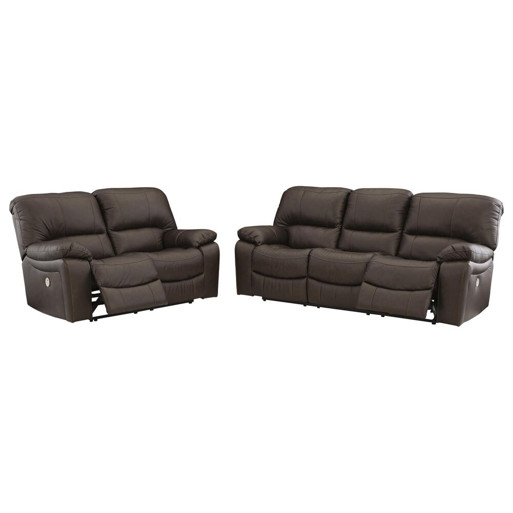 Ashley Leesworth 2-Piece Power Reclining Living Room Set in Dark Brown, , large