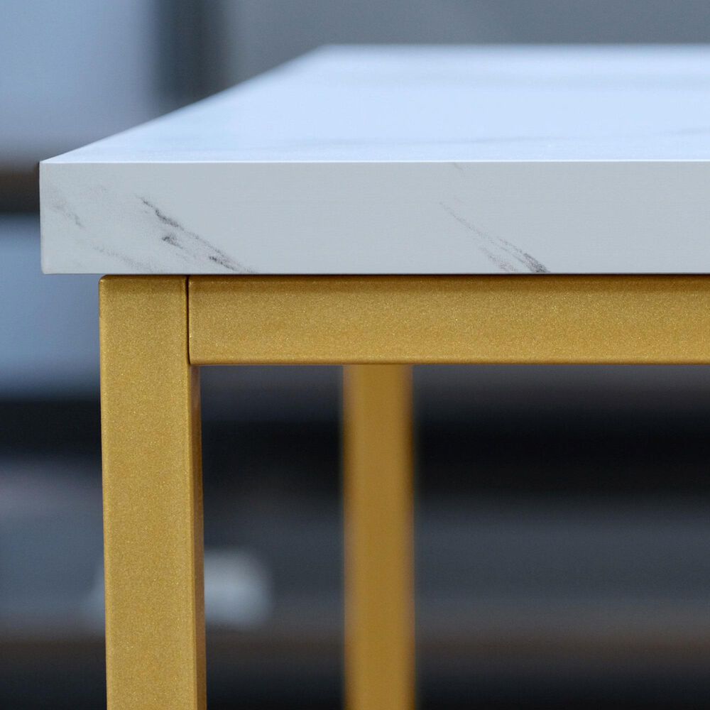 Golden Wave Furniture Driscoll End Table in Gray, White and Gold, , large
