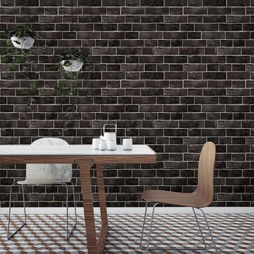 Tempaper Brick Ebony Peel and Stick Wallpaper, , large
