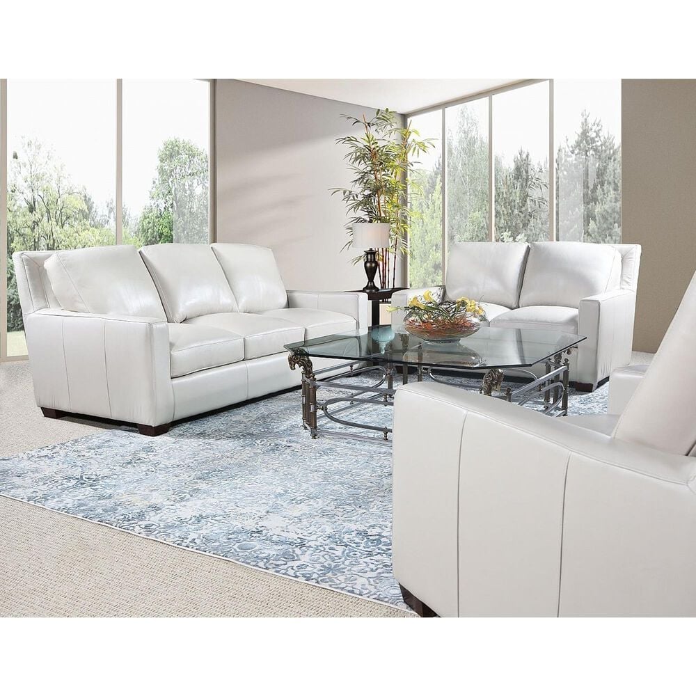 USA Premium Leather Stationary Sofa in Pebble Bone, , large