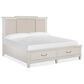 Nicolette Home Willowbrook King Storage Bed with Upholstered Headboard in Egg Shell White, , large