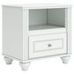 Ashley Kozlani 1-Drawer Nightstand in White, , large