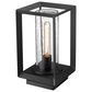 Golden Lighting Smyth 1-Light Outdoor Pier Mount with Seeded Glass Shade in Natural Black, , large