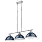 Golden Lighting Duncan 3-Light Pendant with Matte Navy Shade in Chrome, , large