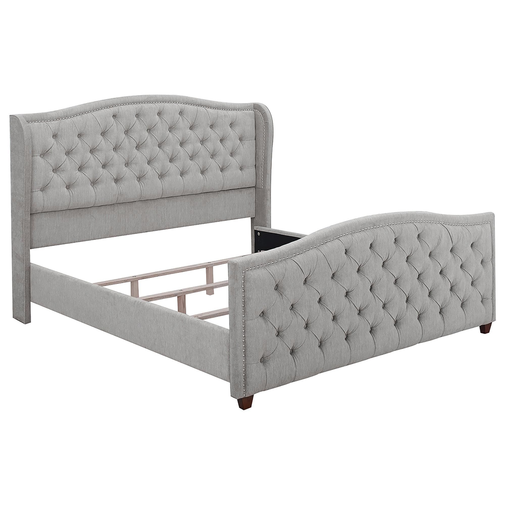 Jennifer Taylor Home Marcella King Upholstered Bed in Silver Grey