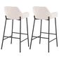 LumiSource Daniella Bar Stool with Cream Upholstery in Black (Set of 2), , large