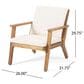 Hearth and Haven Temecula 4-Piece Outdoor Chat Set with Natural Rectangular Coffee Table in Cream, , large