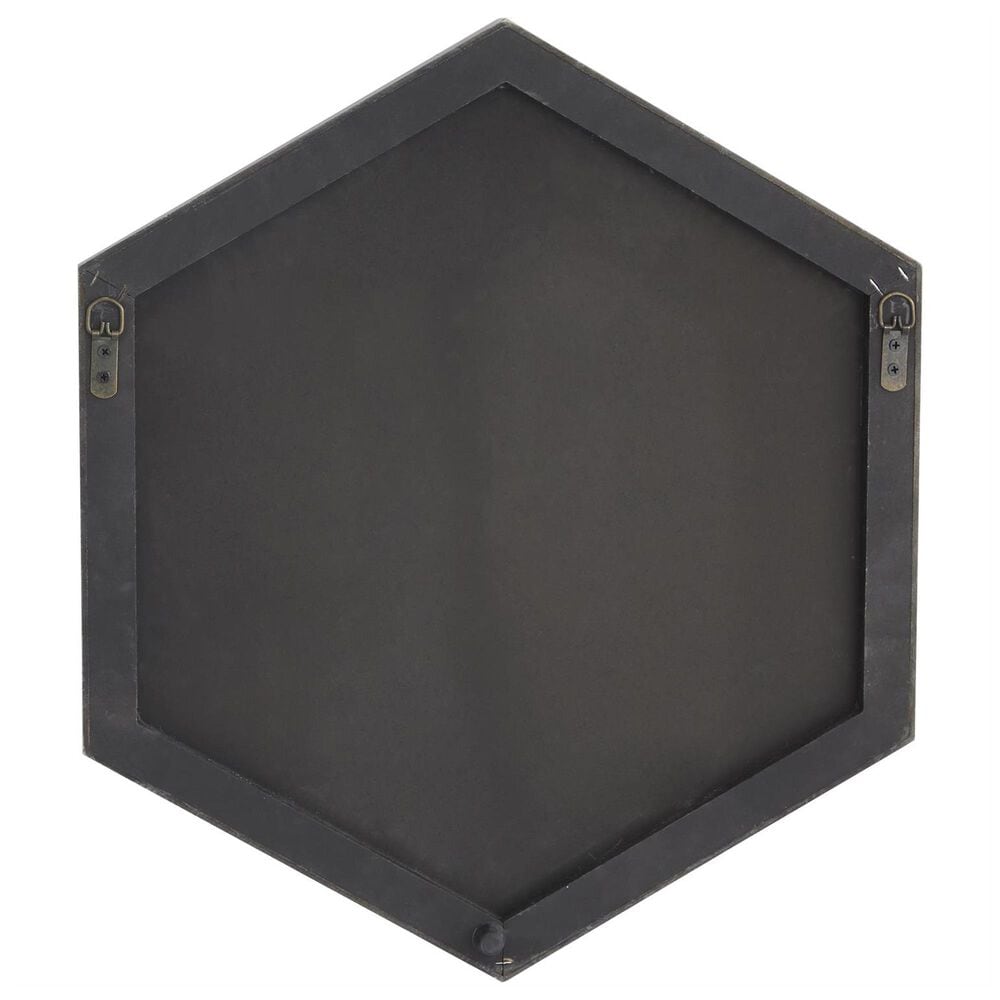 Maple and Jade 21&quot; x 24&quot; Hexagon Wall Mirror with Thin Minimalistic Frame in Black, , large