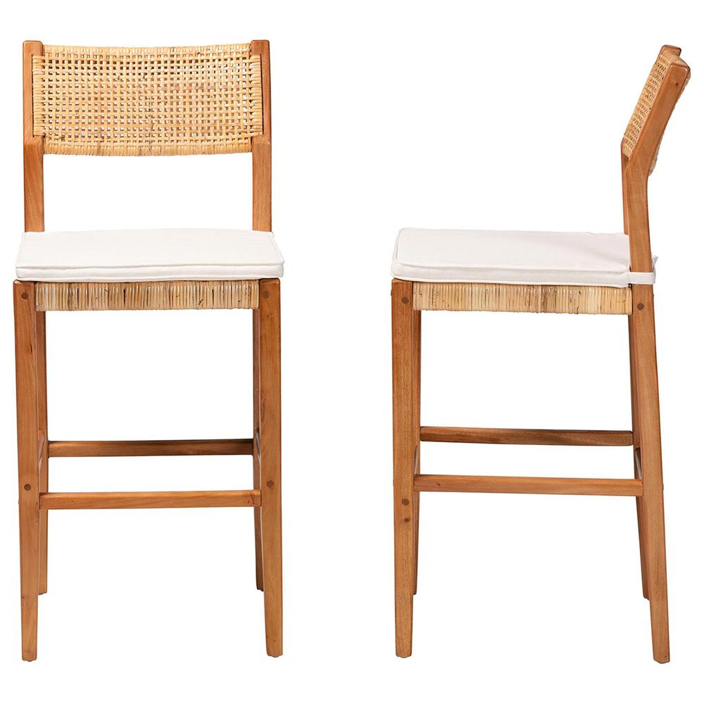 Baxton Studio Chatura Bar Stool in Honey (Set of 2), , large