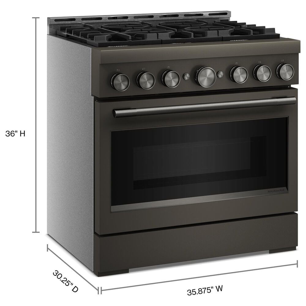 KitchenAid 5.1 Cu. Ft. Commercial-Style Gas Range in Black Ore, , large