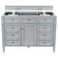 James Martin Vanities Brittany 48" Single Bathroom Vanity in Urban Gray with 3 cm Charcoal Soapstone Quartz Top and Rectangle Sink, , large