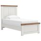 Ashley Rustic Twin Panel Bed in White and Brown, , large