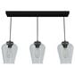 Hunter Vidria 3-Light Linear Pendant Cluster in Matte Black, , large