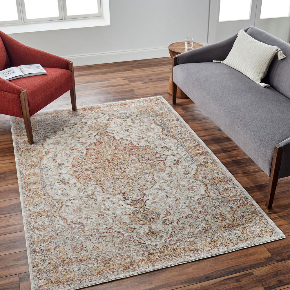 Surya Mona Lisa 9&#39; x 12&#39;2&quot; Tan, Mustard, Brick Red, Sage, Dark Blue, Olive and Burgundy Area Rug, , large