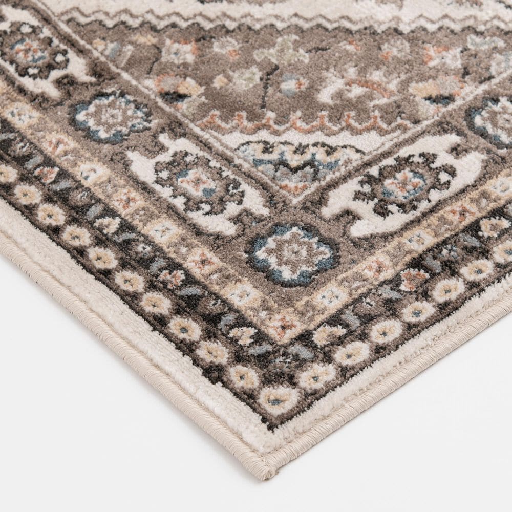 Central Oriental Heirloom Margot Tan and Navajo White 7&#39;10&quot; x 9&#39;10&quot; Area Rug, , large