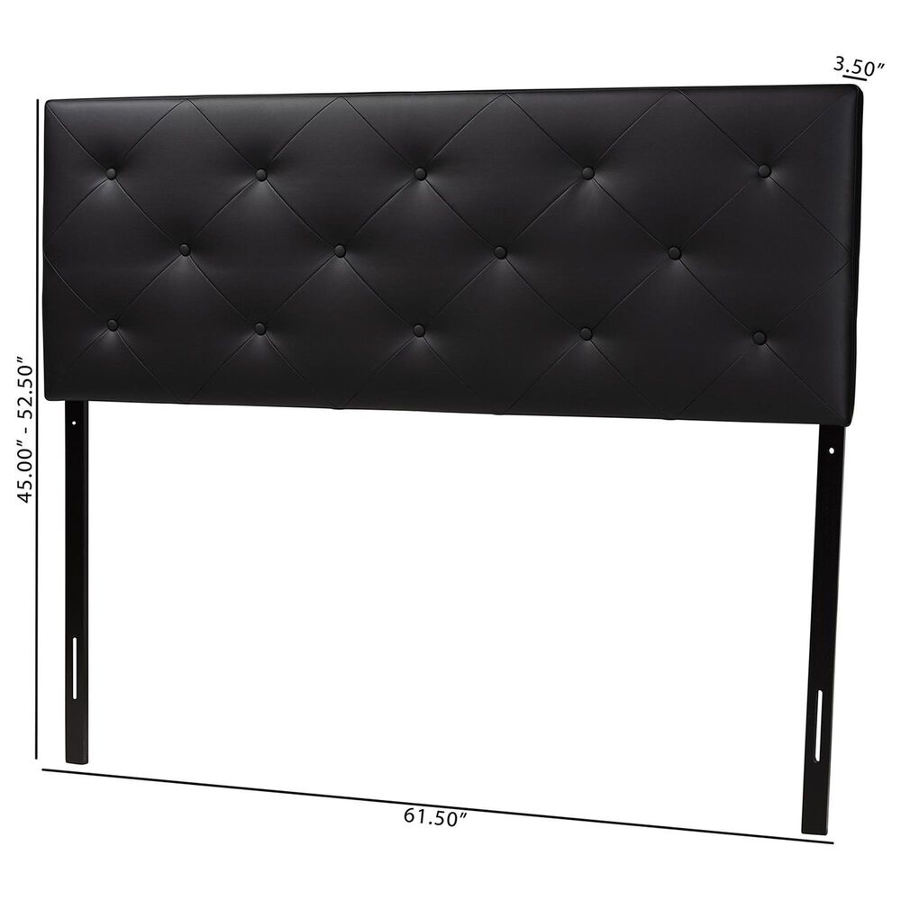 Baxton Studio Baltimore Queen Upholstered Panel Headboard in Black, , large