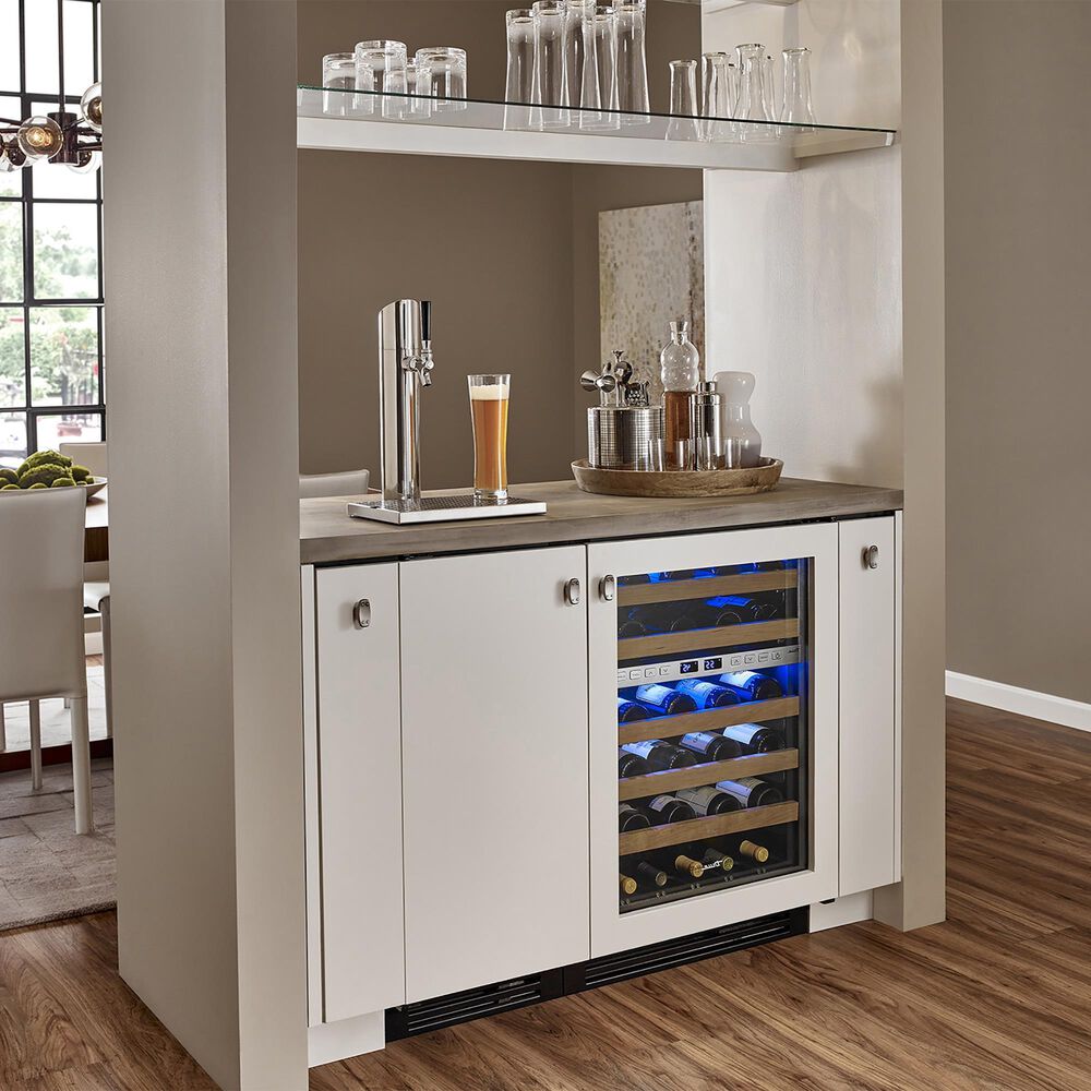 True Residential 5.28 Cu. Ft. Dual Zone Undercounter Wine Cabinet with Right Hinge and Glass Door in Panel Ready, , large