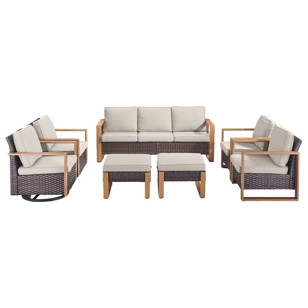 Sunwell Garden 7-Piece Patio Conversation Set in Beige, , large