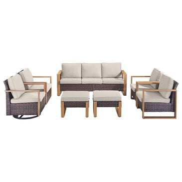 Sunwell Garden 7-Piece Patio Conversation Set in Beige, , large