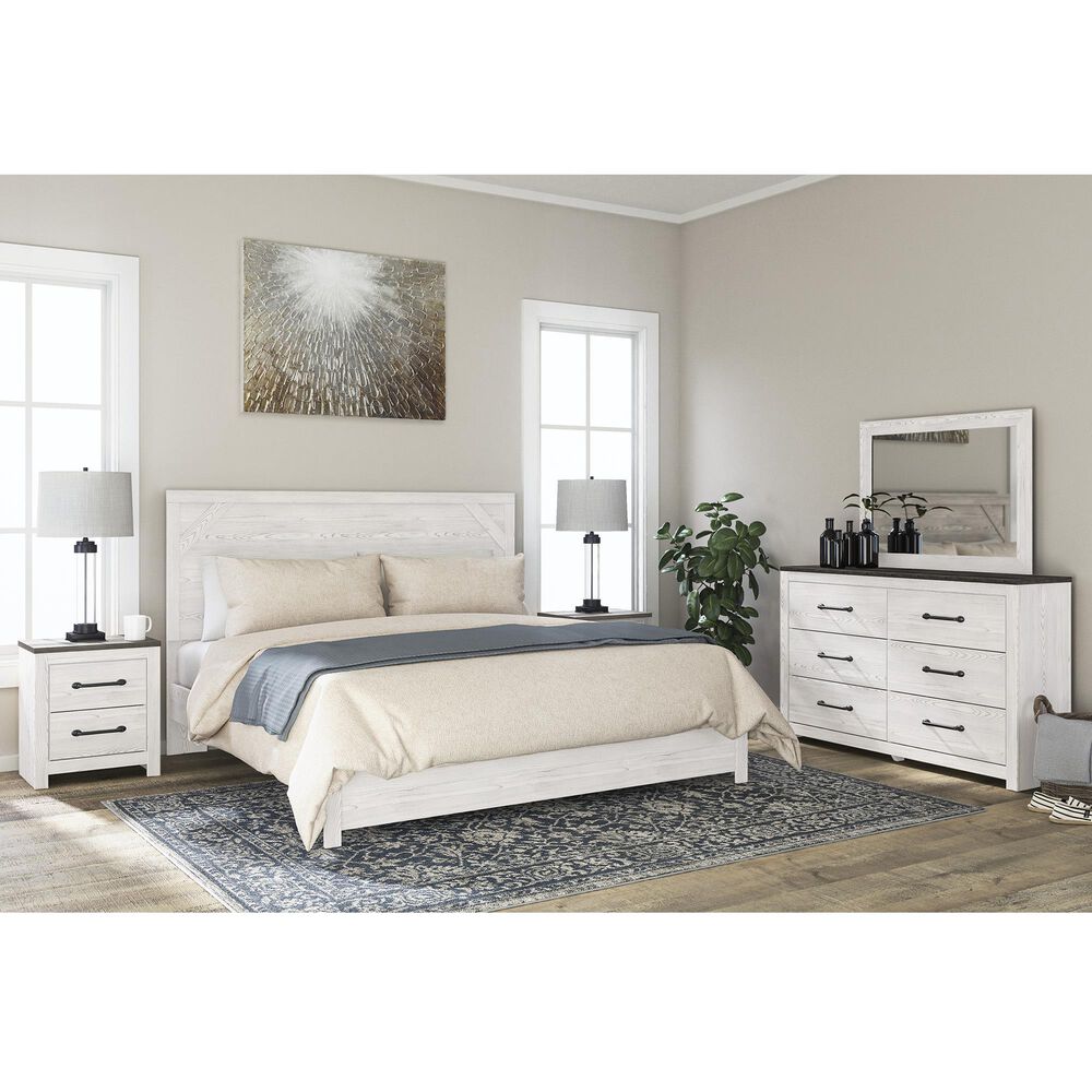 Ashley Gerridan 3-Piece King Bedroom Set with Dresser and Nightstand in White and Gray, , large