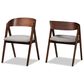 Baxton Studio Danton Arm Chair with Grey Cushion in Walnut Brown (Set of 2), , large