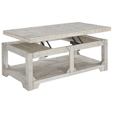 Signature Design by Ashley Fregine Lift Top Cocktail Table in Whitewash, , large