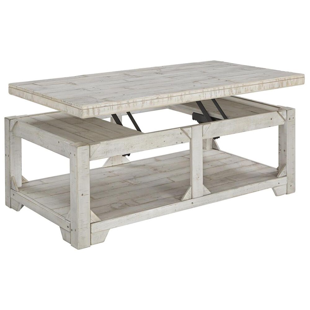Signature Design by Ashley Fregine Lift Top Cocktail Table in Whitewash, , large