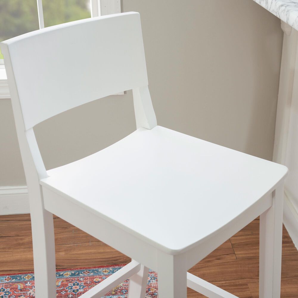 Linon Home Decor Devin Barstool in White (Set of 2), , large