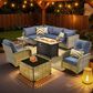 HOMLUX 9-Piece Patio Conversation Set in Denim Blue, , large