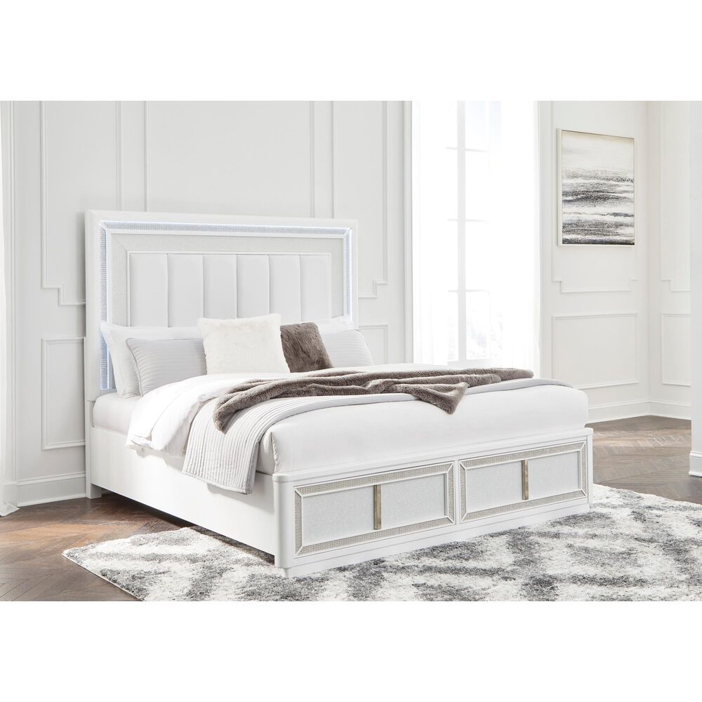 Ashley Chalanna King Upholstered Storage Bed  in White, , large