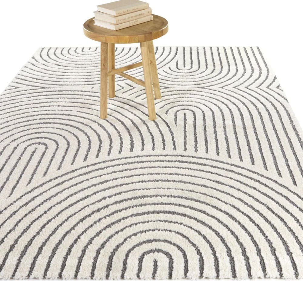 Balta Rugs Caserio 6&#39;7&quot; x 9&#39; Cream and Grey Area Rug, , large